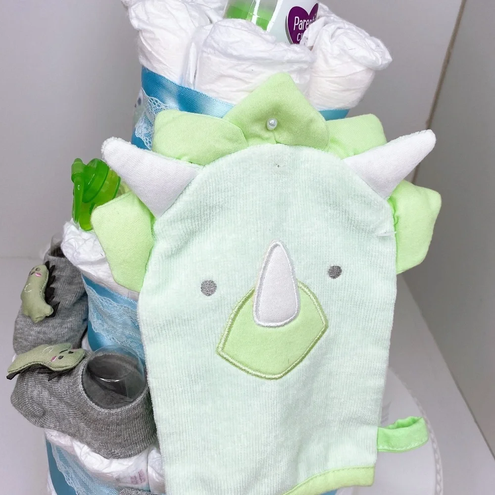 Dinosaur Diaper Cake. Baby Shower Gift